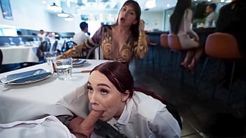 Sneaky Waitress Fucks Me Hard in the Restaurant We Get Caught